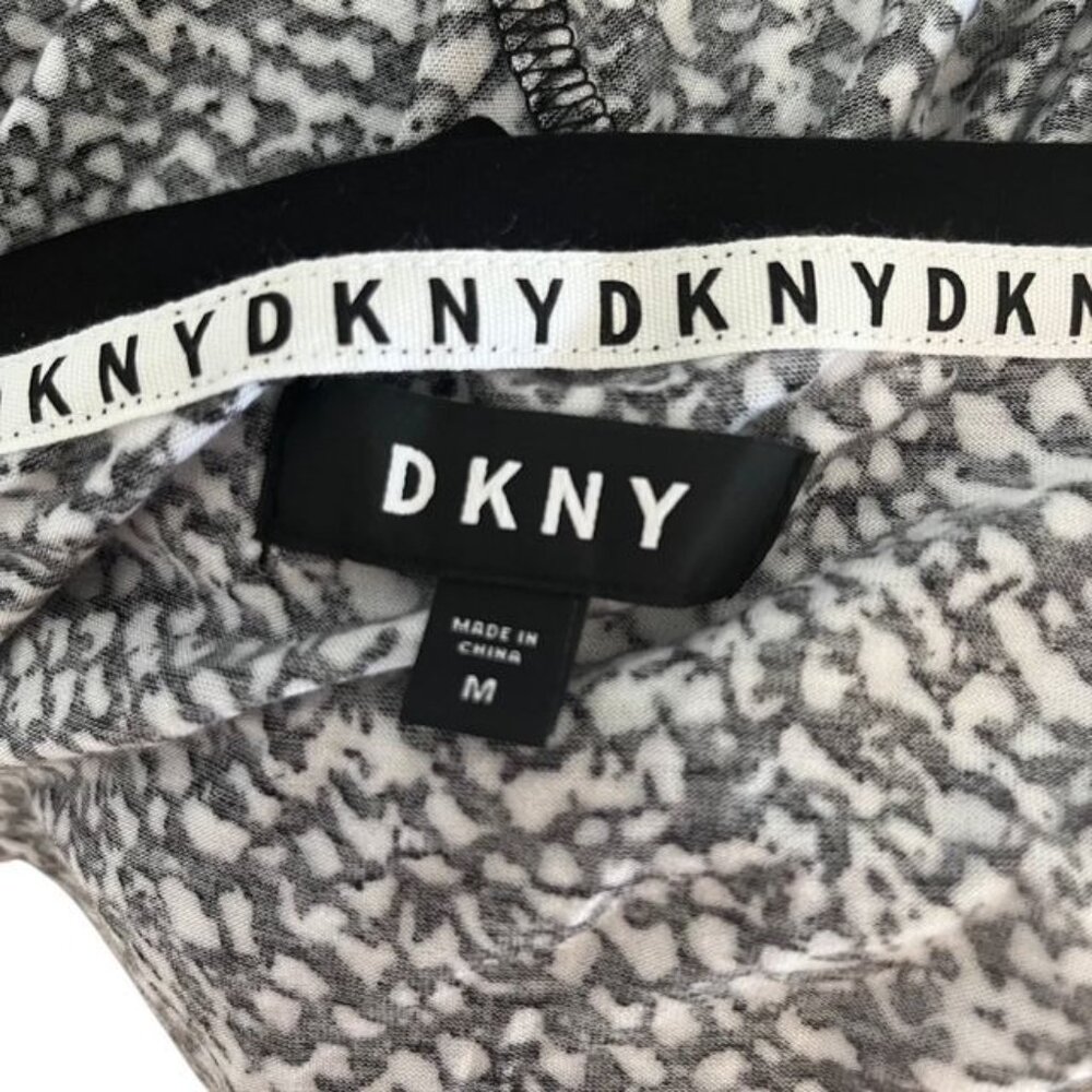 DKNY Women's Shadow Play Logo Pajama Top Black and White Neon Size Medium New - Picture 5 of 6